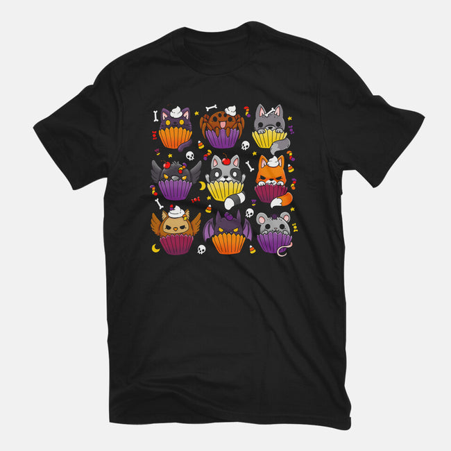 Halloween Muffins-womens fitted tee-Vallina84