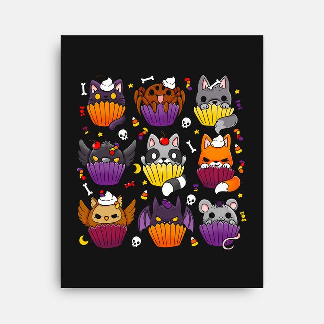 Halloween Muffins-none stretched canvas-Vallina84