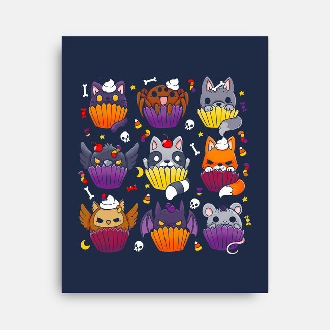 Halloween Muffins-none stretched canvas-Vallina84