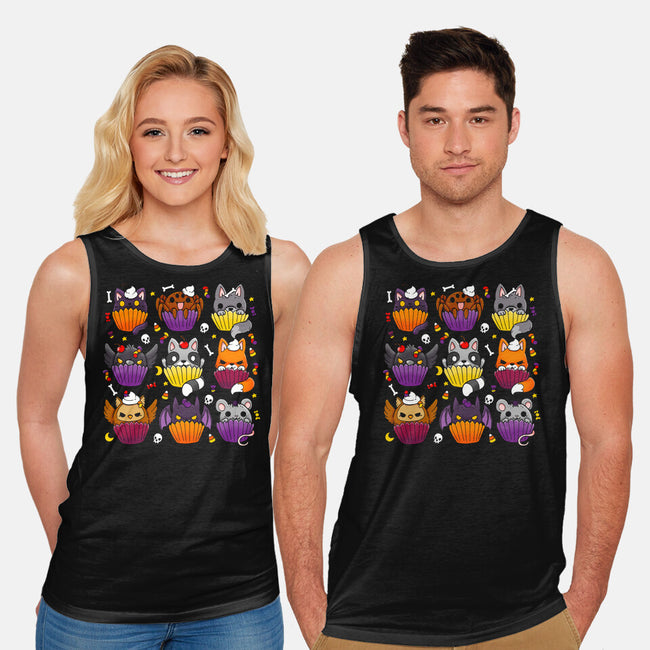 Halloween Muffins-unisex basic tank-Vallina84