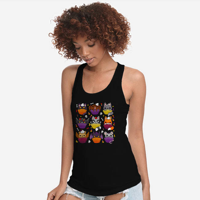 Halloween Muffins-womens racerback tank-Vallina84