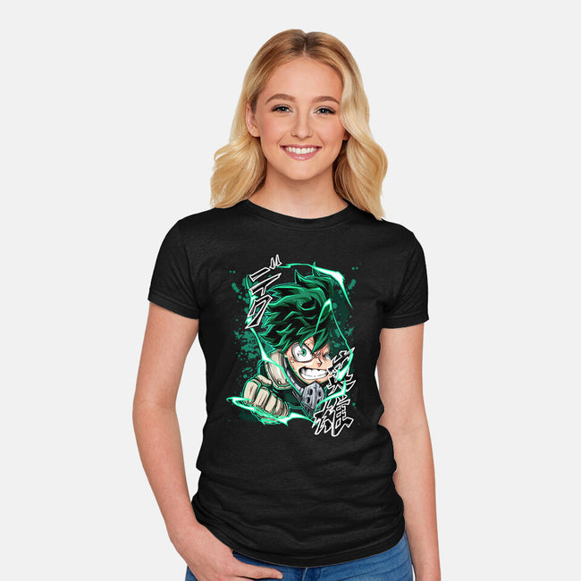 Deku Smash-womens fitted tee-Duardoart