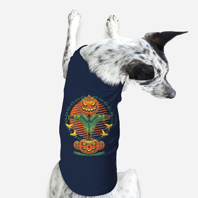 Pumpkin Scarecrow-dog basic pet tank-Logozaste