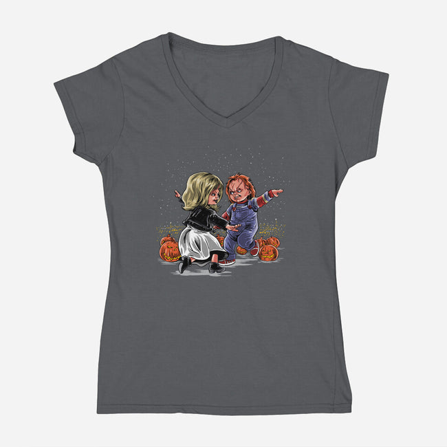 Chuckyla La Land-womens v-neck tee-zascanauta