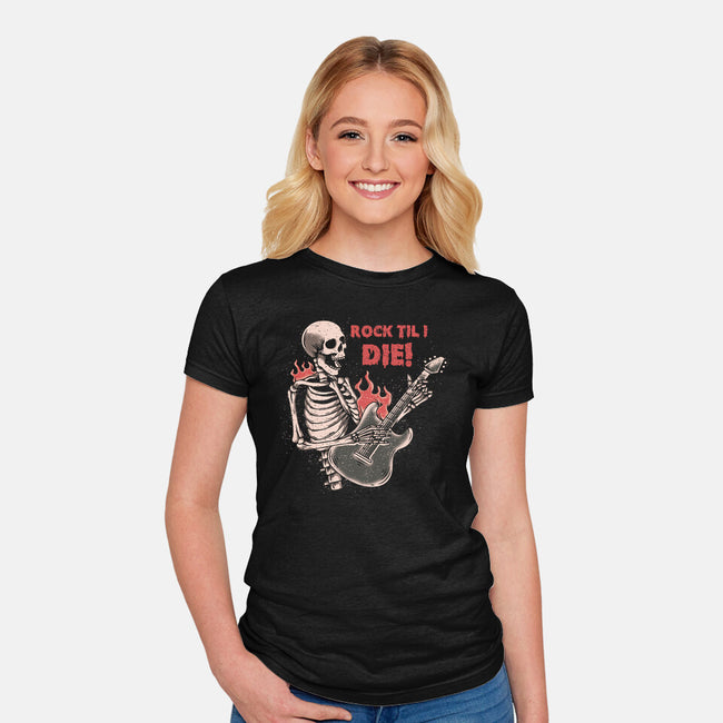 Rock Til I Die-womens fitted tee-turborat14