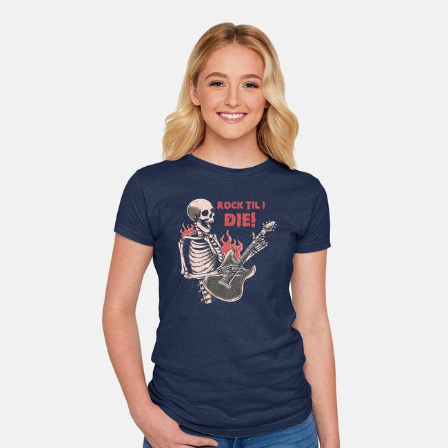 Rock Til I Die-womens fitted tee-turborat14