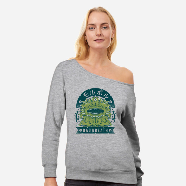 Malboro-womens off shoulder sweatshirt-Alundrart