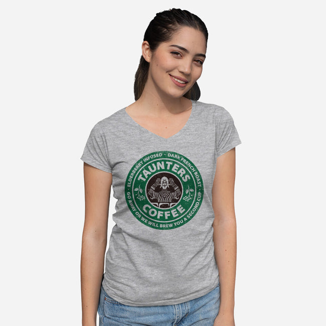 Taunter's French Roast-womens v-neck tee-kg07