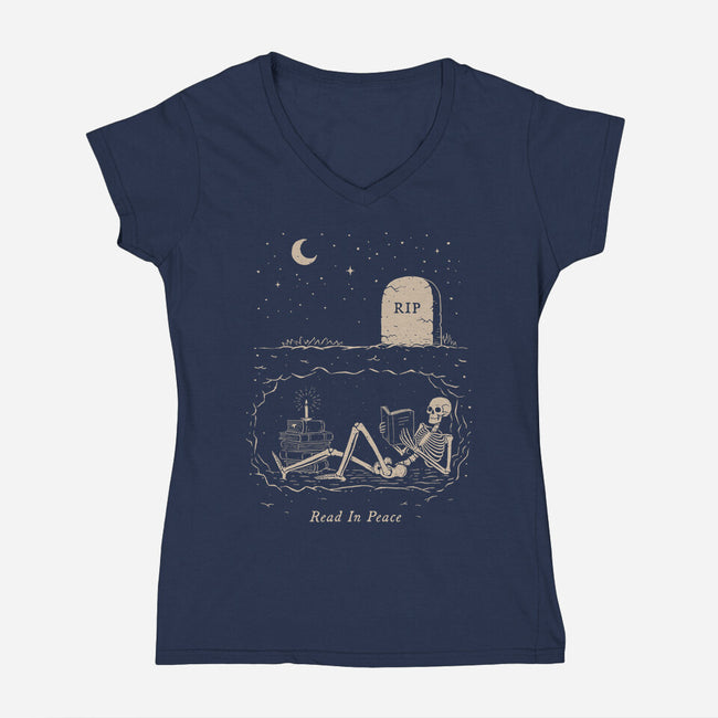 Read In Peace-womens v-neck tee-dfonseca