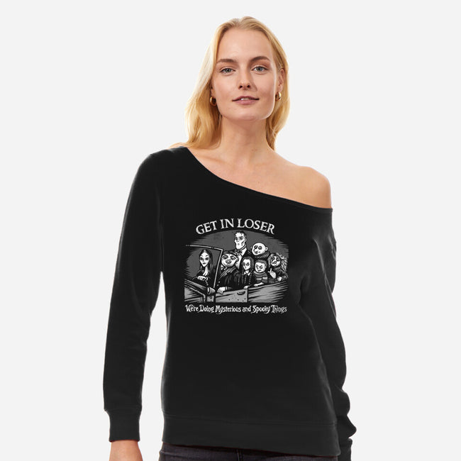 Mysterious And Spooky Things-womens off shoulder sweatshirt-kg07