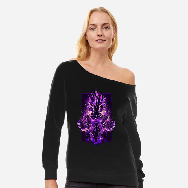 Attack Of Ultra Ego-womens off shoulder sweatshirt-hypertwenty