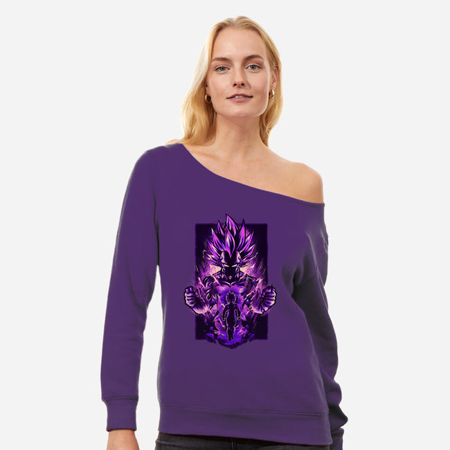 Attack Of Ultra Ego-womens off shoulder sweatshirt-hypertwenty