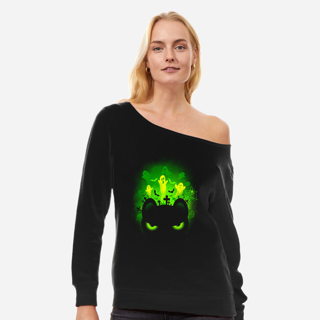 Spooky Eyes-womens off shoulder sweatshirt-erion_designs
