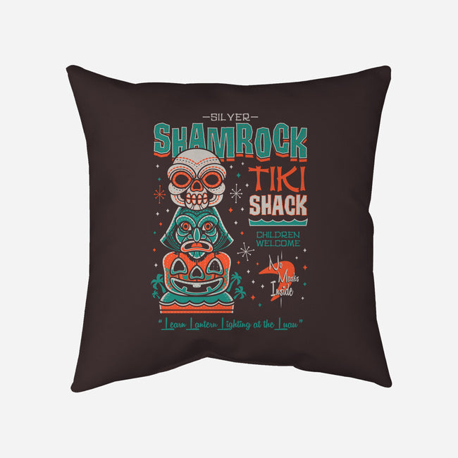 Silver Shamrock Tiki Shack-none removable cover w insert throw pillow-Nemons
