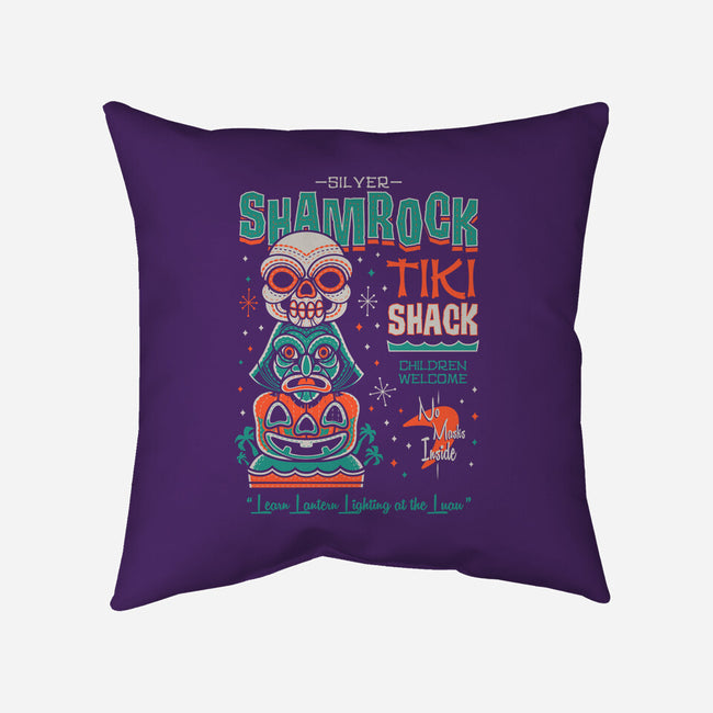 Silver Shamrock Tiki Shack-none removable cover w insert throw pillow-Nemons