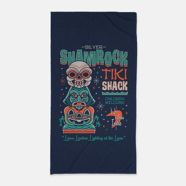 Silver Shamrock Tiki Shack-none beach towel-Nemons