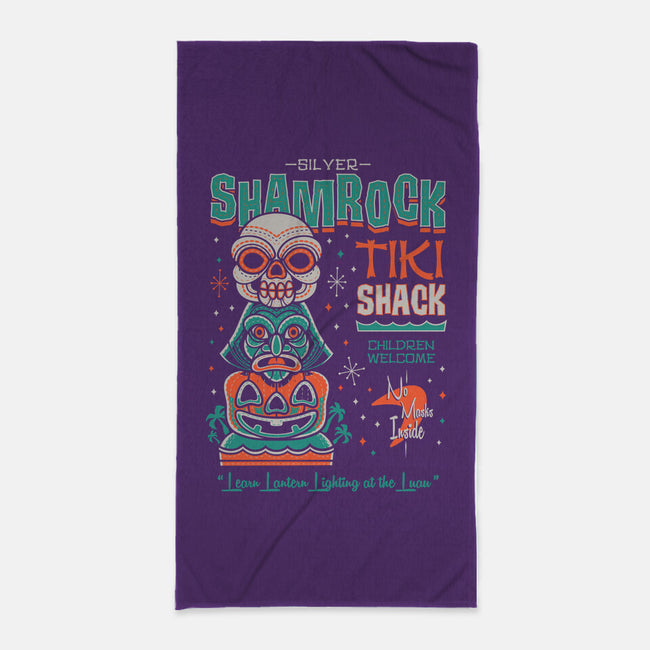 Silver Shamrock Tiki Shack-none beach towel-Nemons