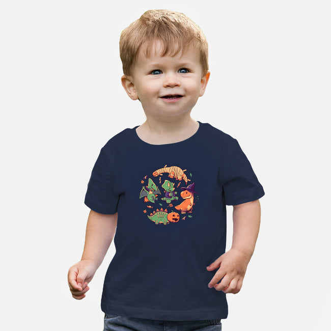 Halloween Dinos-baby basic tee-koalastudio