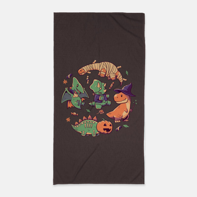 Halloween Dinos-none beach towel-koalastudio