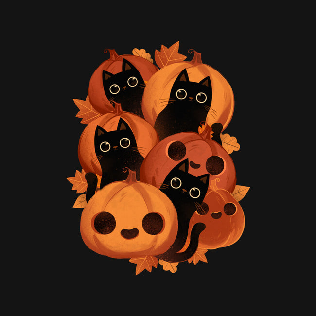 Pumpkins And Black Cats-mens heavyweight tee-ricolaa