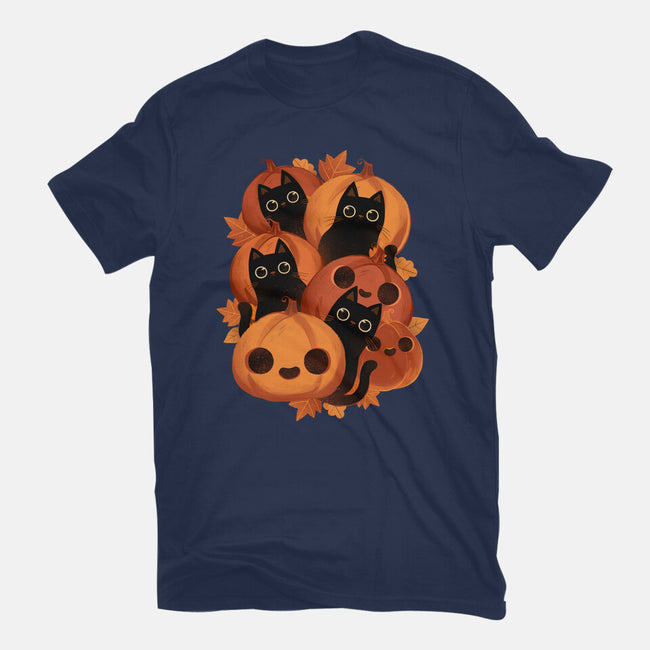 Pumpkins And Black Cats-youth basic tee-ricolaa