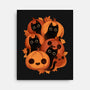 Pumpkins And Black Cats-none stretched canvas-ricolaa