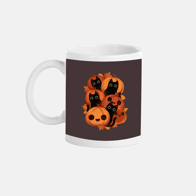 Pumpkins And Black Cats-none mug drinkware-ricolaa