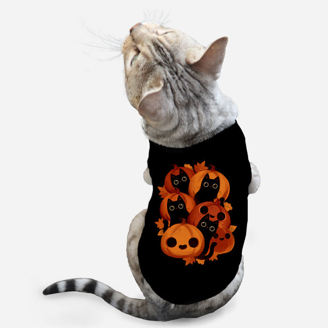 Pumpkins And Black Cats-cat basic pet tank-ricolaa