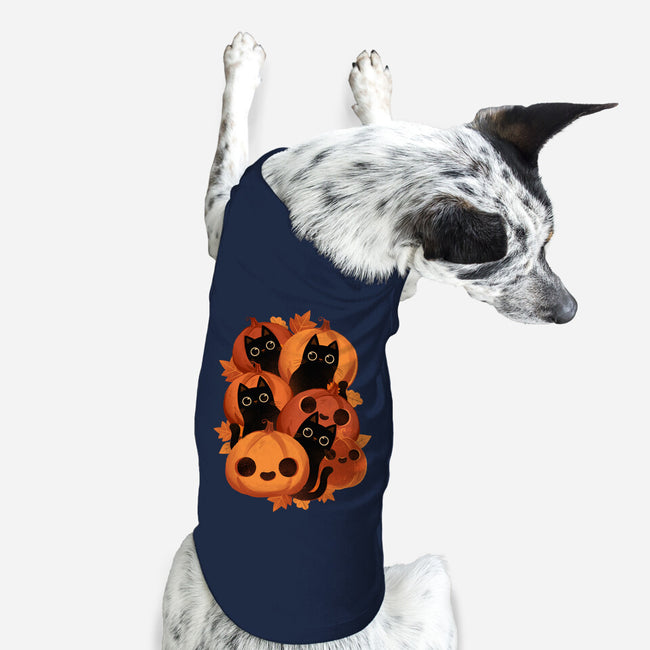 Pumpkins And Black Cats-dog basic pet tank-ricolaa
