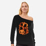 Pumpkins And Black Cats-womens off shoulder sweatshirt-ricolaa
