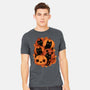 Pumpkins And Black Cats-mens heavyweight tee-ricolaa