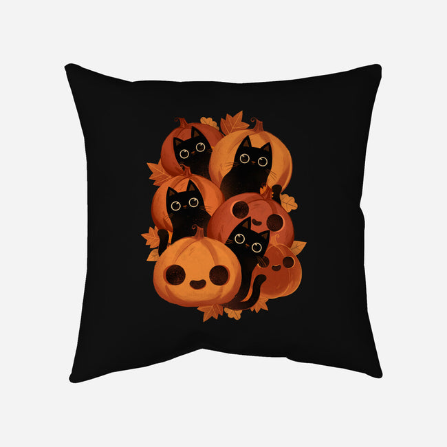 Pumpkins And Black Cats-none removable cover w insert throw pillow-ricolaa