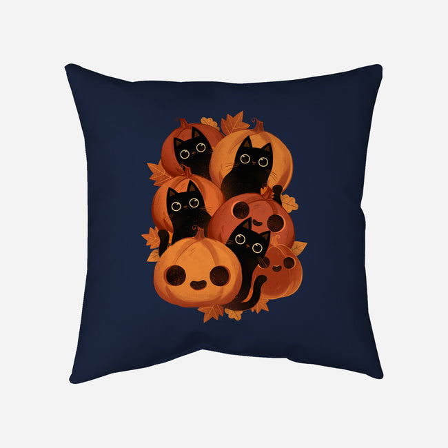 Pumpkins And Black Cats-none removable cover throw pillow-ricolaa