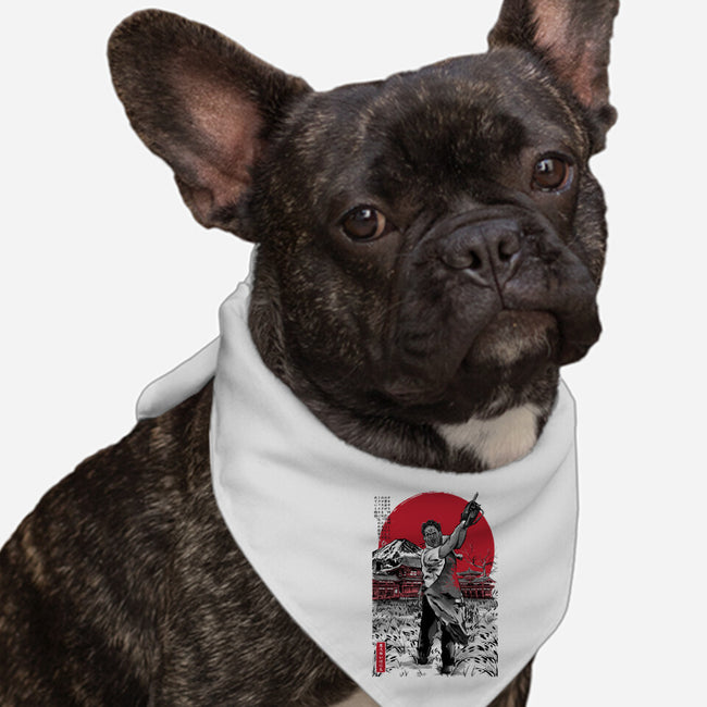 Leatherface In Japan V2-dog bandana pet collar-DrMonekers
