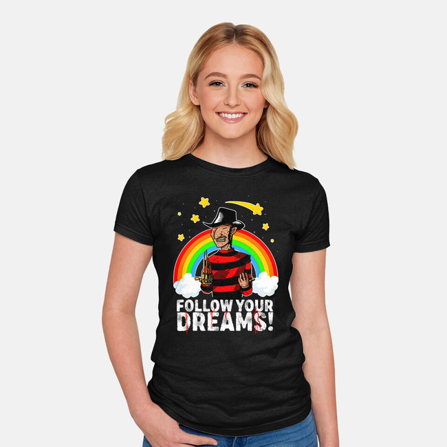 Follow All Your Dreams-womens fitted tee-Diego Oliver