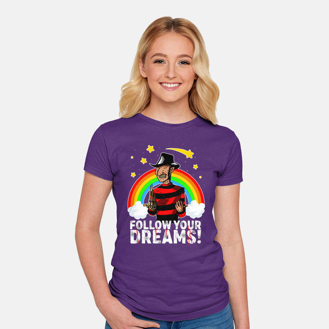 Follow All Your Dreams-womens fitted tee-Diego Oliver