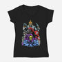 Secular Villains-womens v-neck tee-Conjura Geek