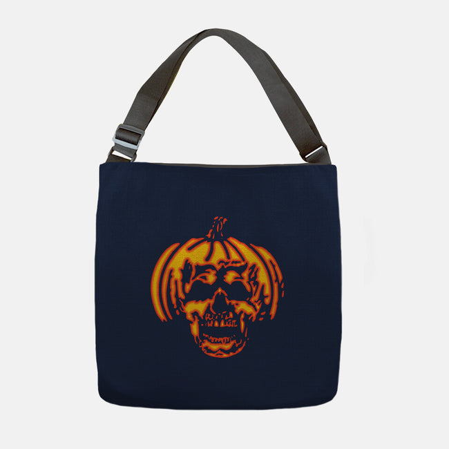 Pumpkin Skull-none adjustable tote bag-dalethesk8er