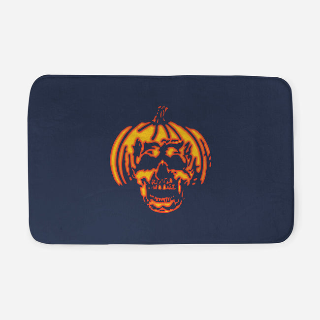 Pumpkin Skull-none memory foam bath mat-dalethesk8er