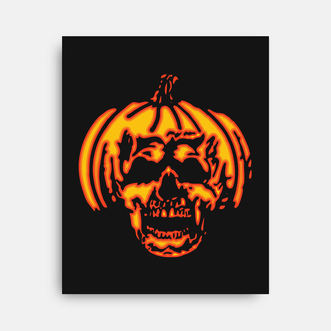 Pumpkin Skull-none stretched canvas-dalethesk8er