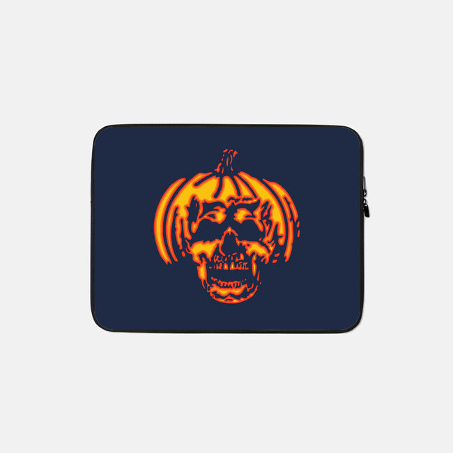 Pumpkin Skull-none zippered laptop sleeve-dalethesk8er
