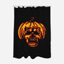 Pumpkin Skull-none polyester shower curtain-dalethesk8er