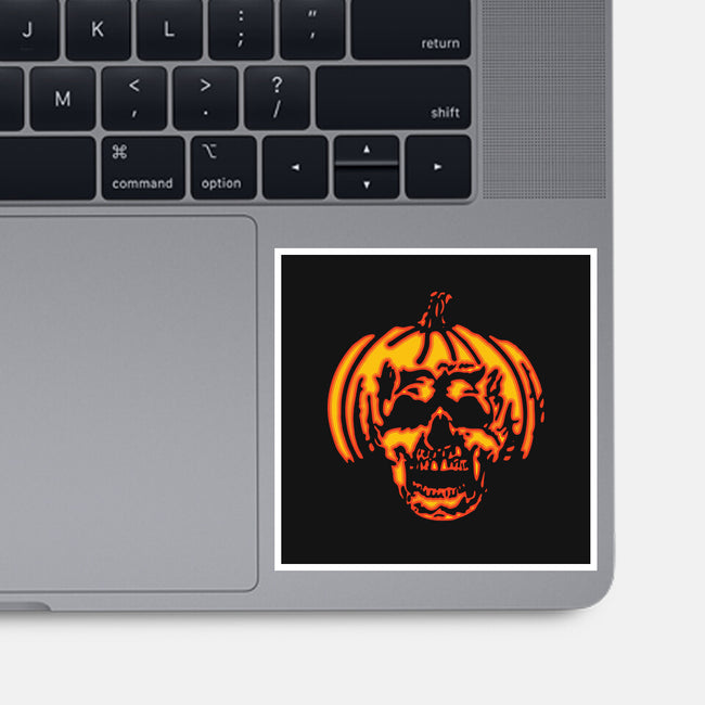 Pumpkin Skull-none glossy sticker-dalethesk8er