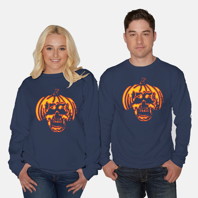 Pumpkin Skull-unisex crew neck sweatshirt-dalethesk8er