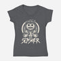 Pumpkin The Slasher-womens v-neck tee-Logozaste