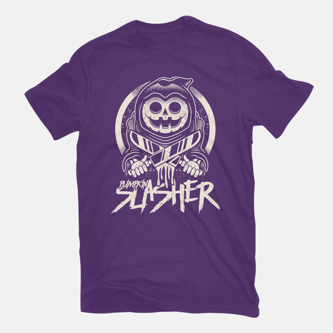 Pumpkin The Slasher-womens fitted tee-Logozaste