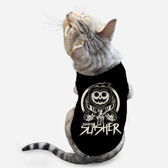 Pumpkin The Slasher-cat basic pet tank-Logozaste