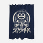 Pumpkin The Slasher-none polyester shower curtain-Logozaste