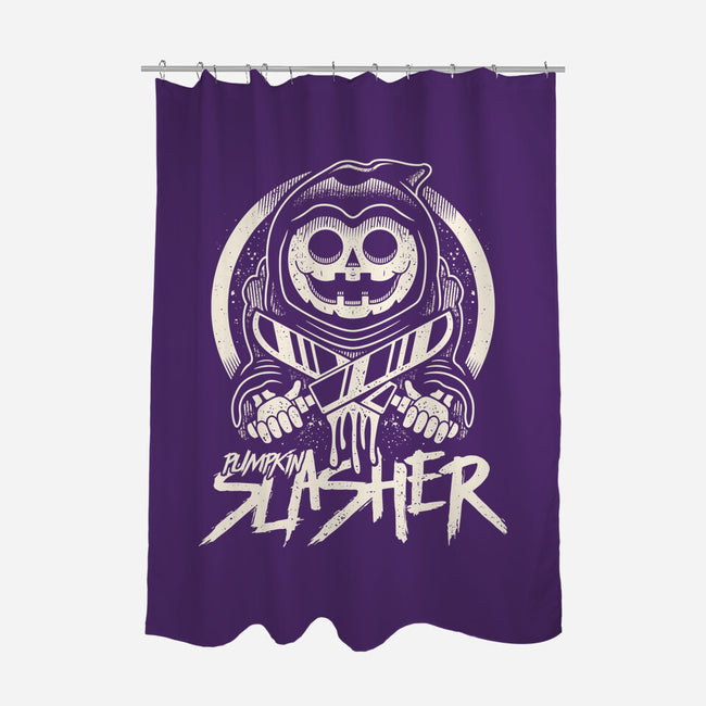 Pumpkin The Slasher-none polyester shower curtain-Logozaste