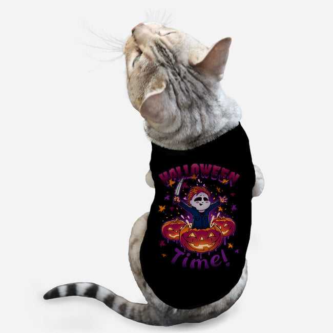 Halloween Time-cat basic pet tank-Getsousa!